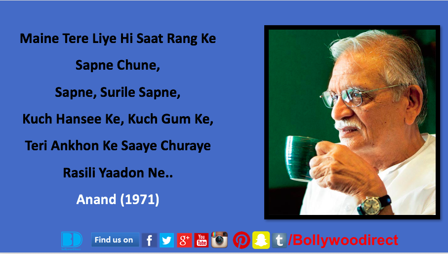 Soulful Lyrics-Gulzar-Lines-Poetry-Quotes-Famous Songs-Bollywoodirect