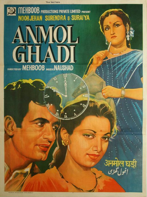 Anmol_Ghadi,_1946_film_Poster_Mehboob Khan_Bollywoodirect_Surendra_Noor Jehan_Suraiya 