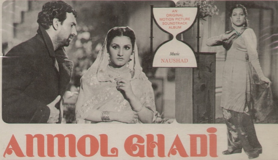 Anmol_Ghadi,_1946_film_Poster_Mehboob Khan_Bollywoodirect_Surendra_Noor Jehan_Suraiya