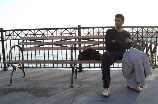 Venky (actor Roger Narayan) during the shoot in San Francisco. 