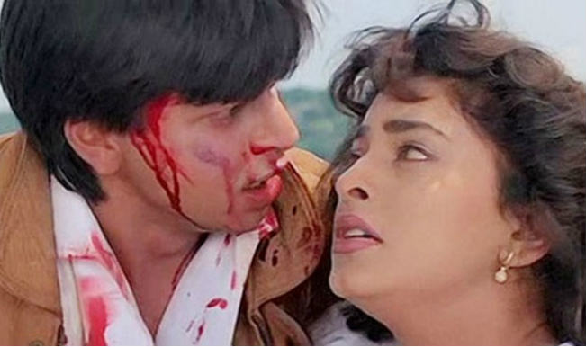 Shahrukh with Juhi Chawla in "Darr"