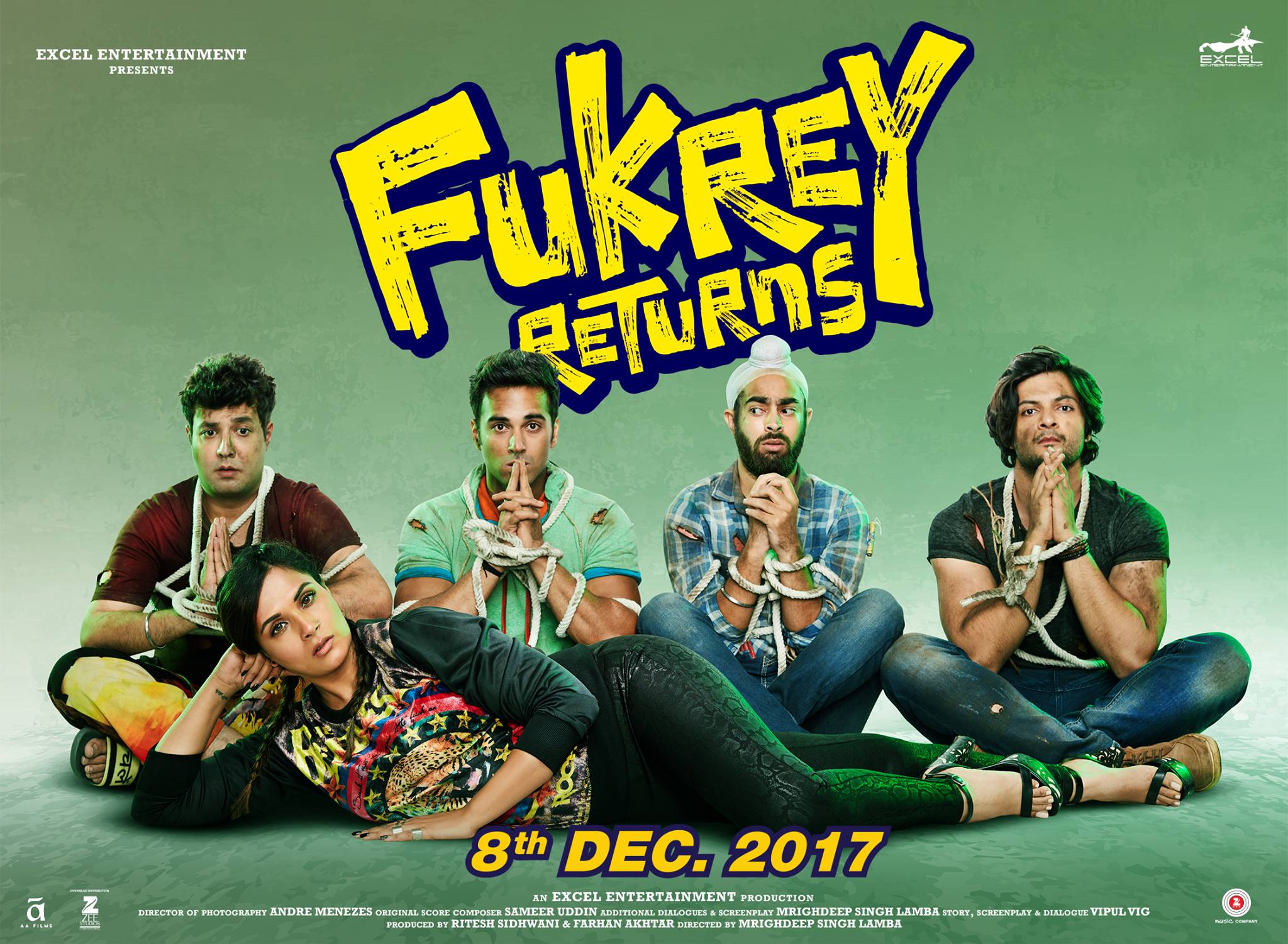 Fukrey Returns-Pulkit Samrat, Varun Sharma, Ali Fazal, Manjot Singh-Richa Chadha-Priya Anand-Vishakha Singh-Pankaj Tripathi-watch-full-movie-online-download-free-trailer-songs-jukebox-bollywood-bollywoodirect