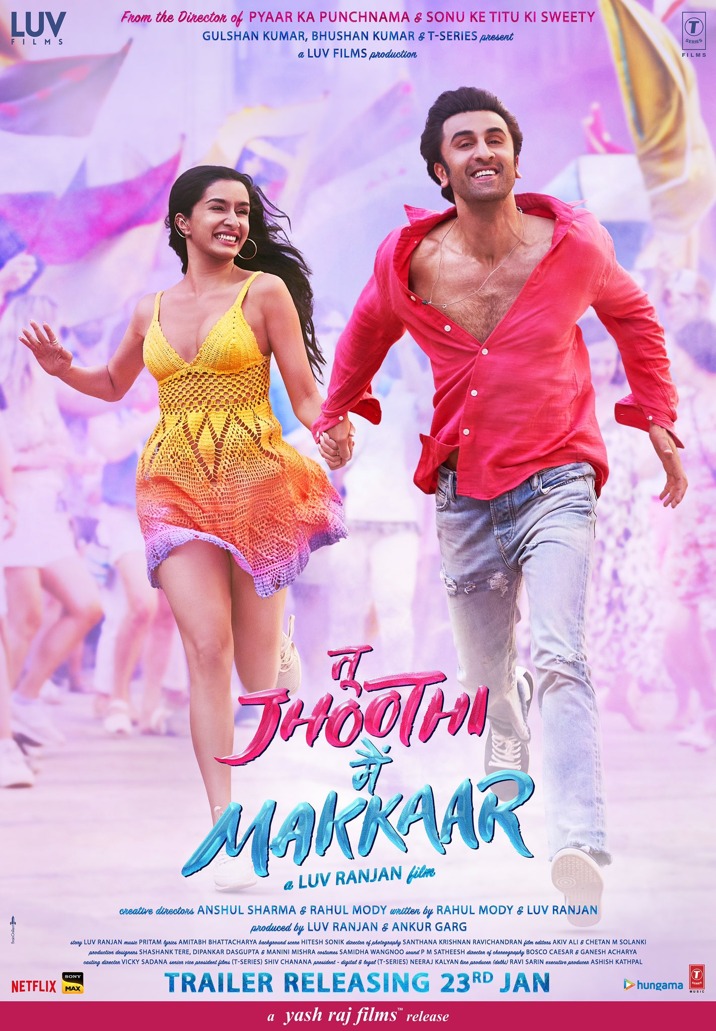 Tu Jhoothi Main Makkaar poster featuring Ranbir Kapoor and Shraddha Kapoor, directed by Luv Ranjan